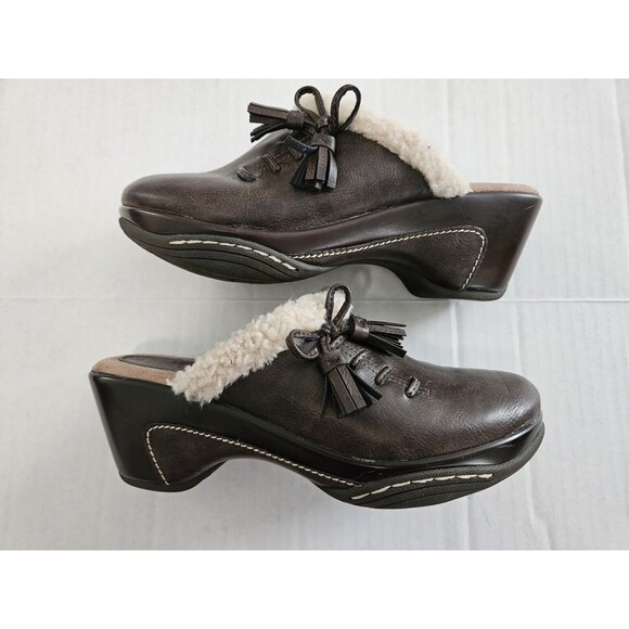 Rialto Fuzzy Trimmed Mules Clogs With Side Tassels Size 9 - Picture 2 of 8